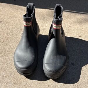 Men’s Hunter Black Rubber Ankle Boots